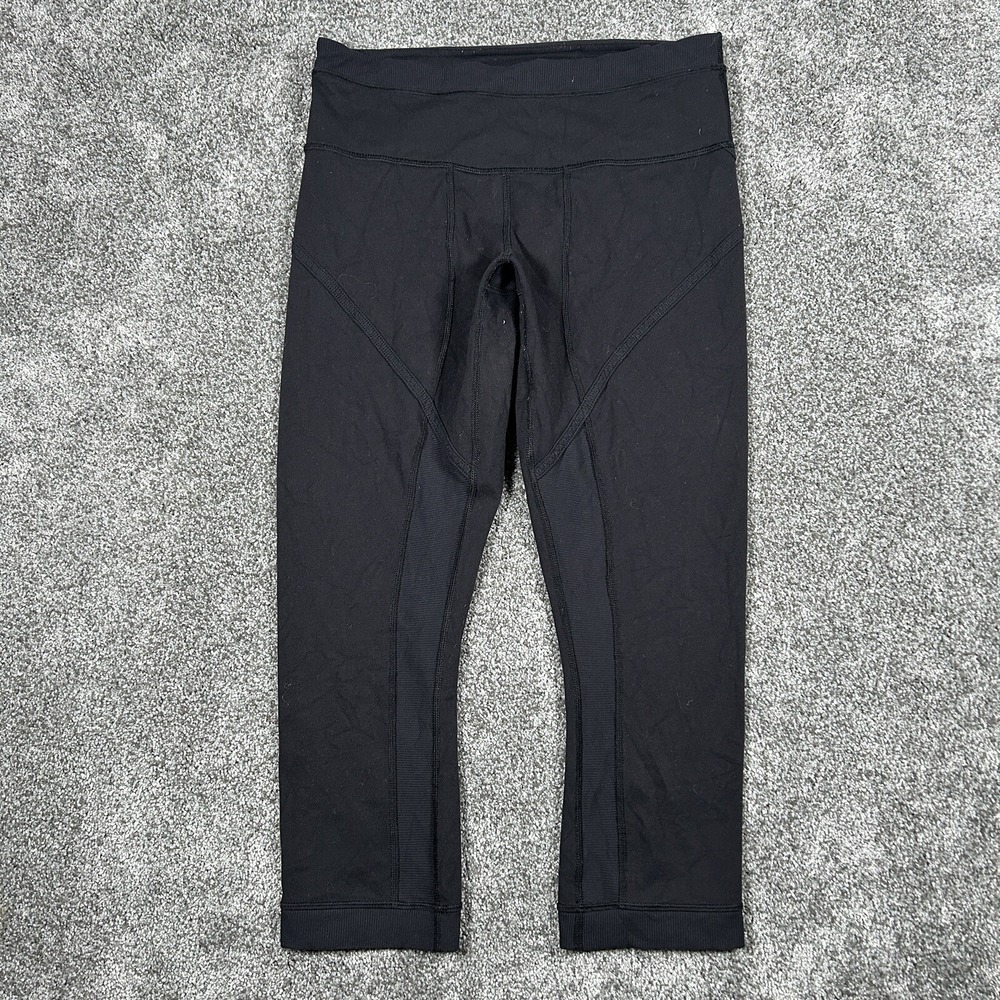 Lululemon capri Leggings Womens 6 Black Compression Sportswear workout Gym